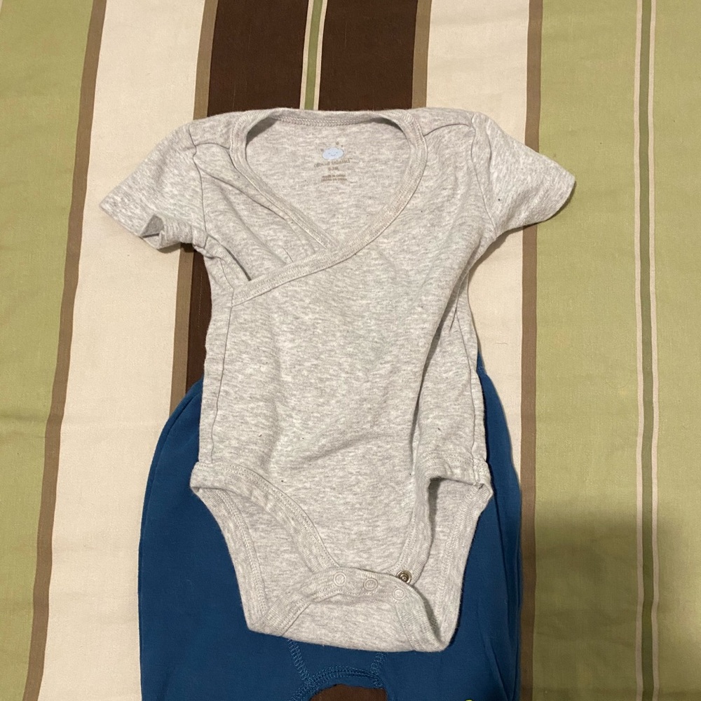 0-3m onesie and pants.